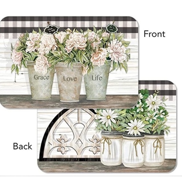CounterArt Vintage Farmhouse Placemats Reversible Rectangular Placemat S… - Picture 1 of 15